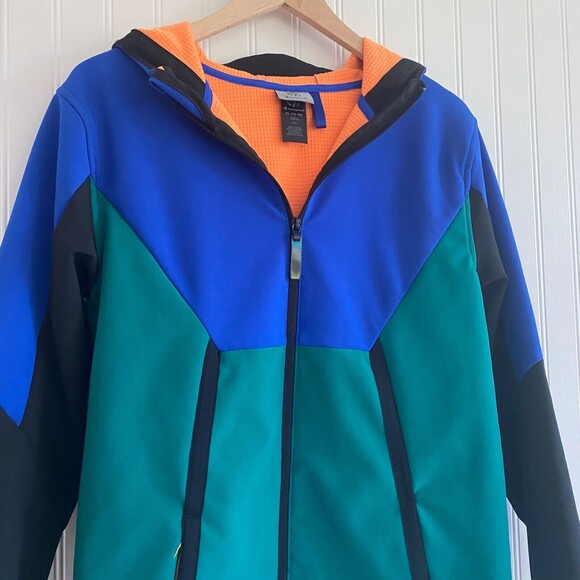 Champion Womens Jacket Size XL Colorblock Full Zip Hooded Coat Pockets Colorful - Picture 2 of 9